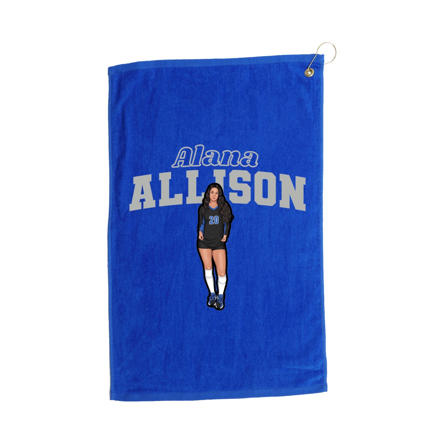 Golf Towel — Name Arch in Royal