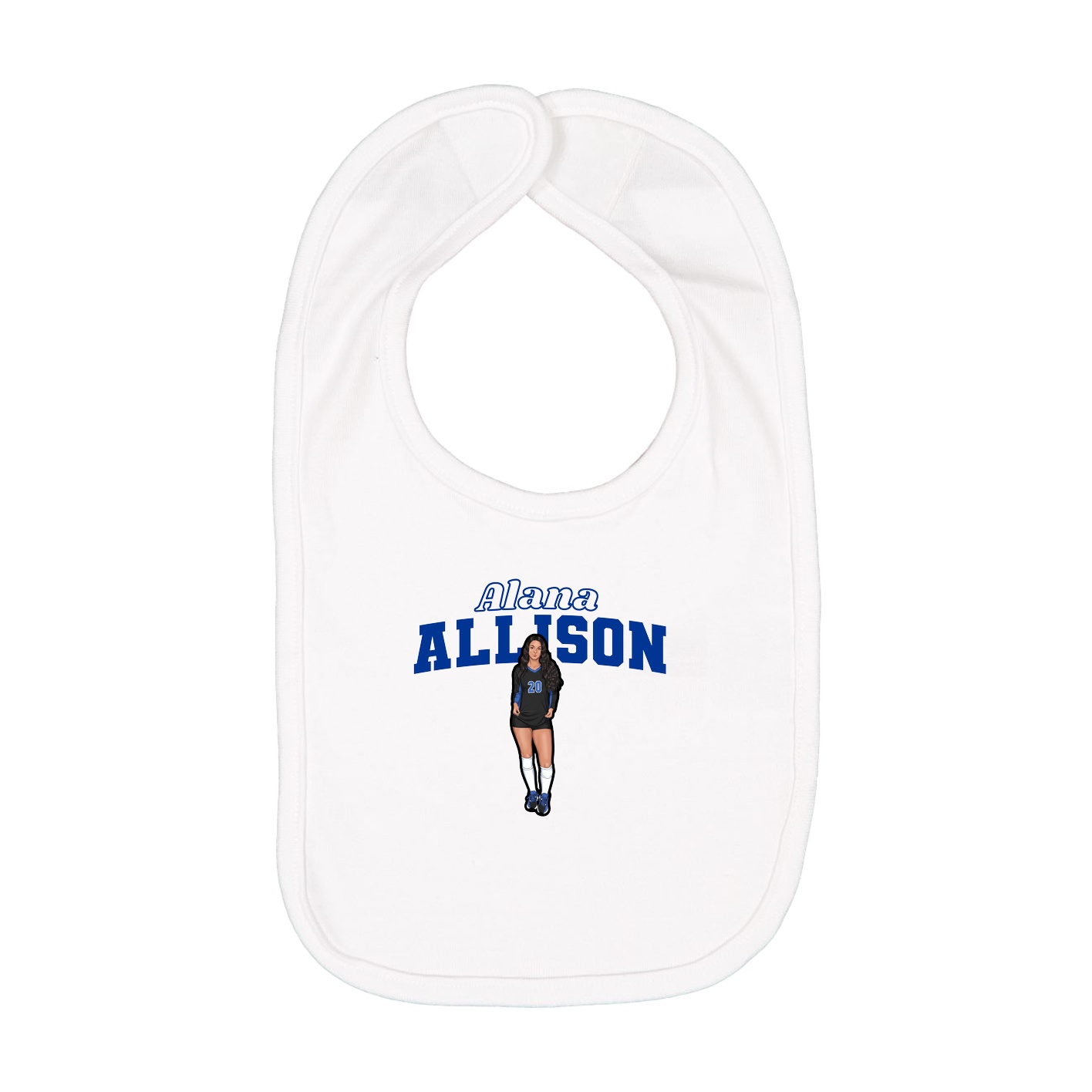 Infant Bib — Name Arch in White