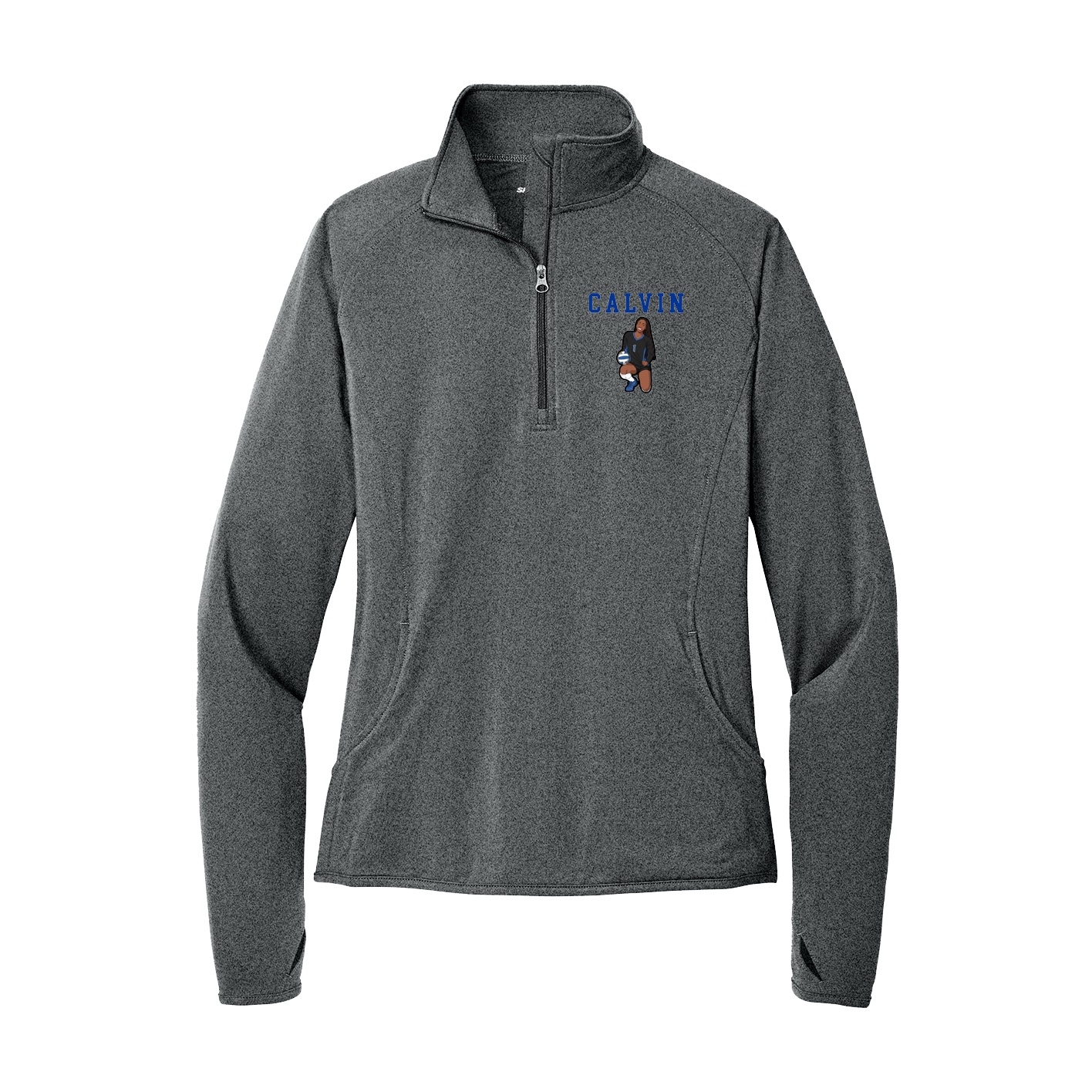 Women's Q-Zip Pullover — Shirsey in Grey