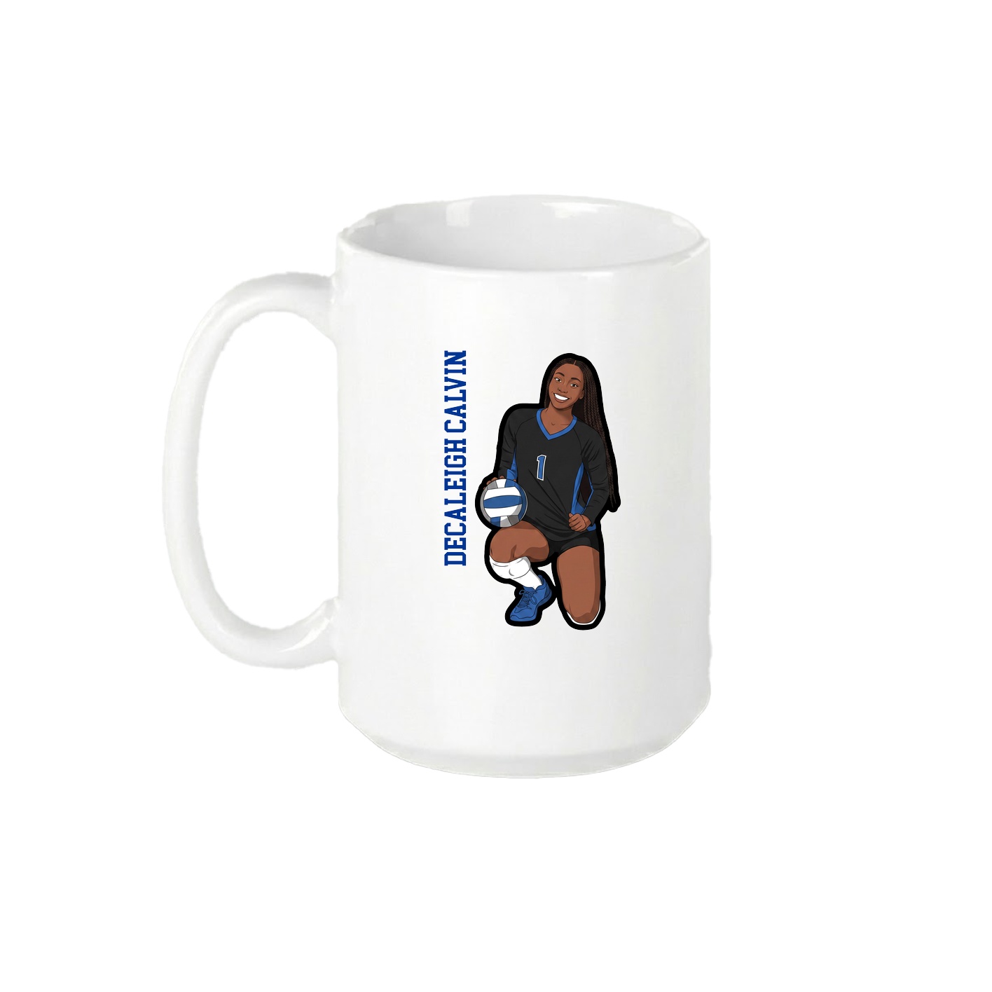15oz Coffee Mug — Name Vertical in White