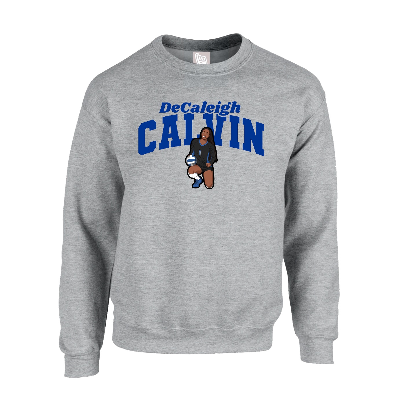 Fleece Crew — Signature Arch in Grey