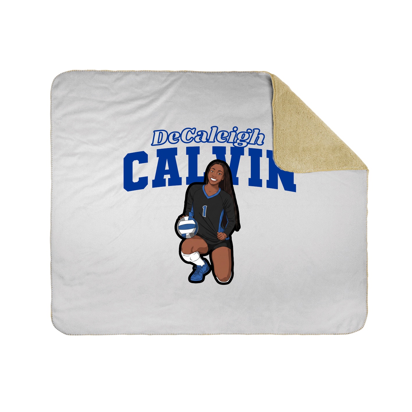 Throw Blanket — Name Arch in White