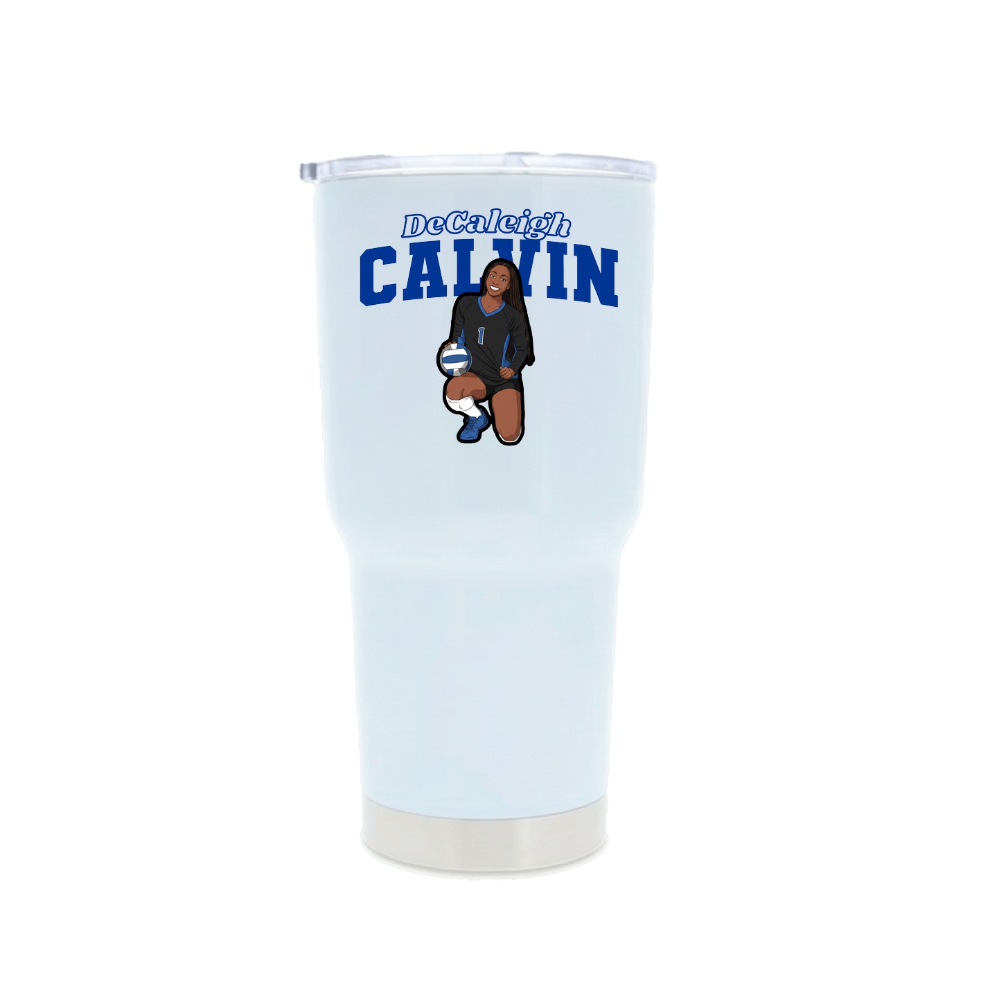 30oz Stainless Steel Tumbler — Name Arch in White