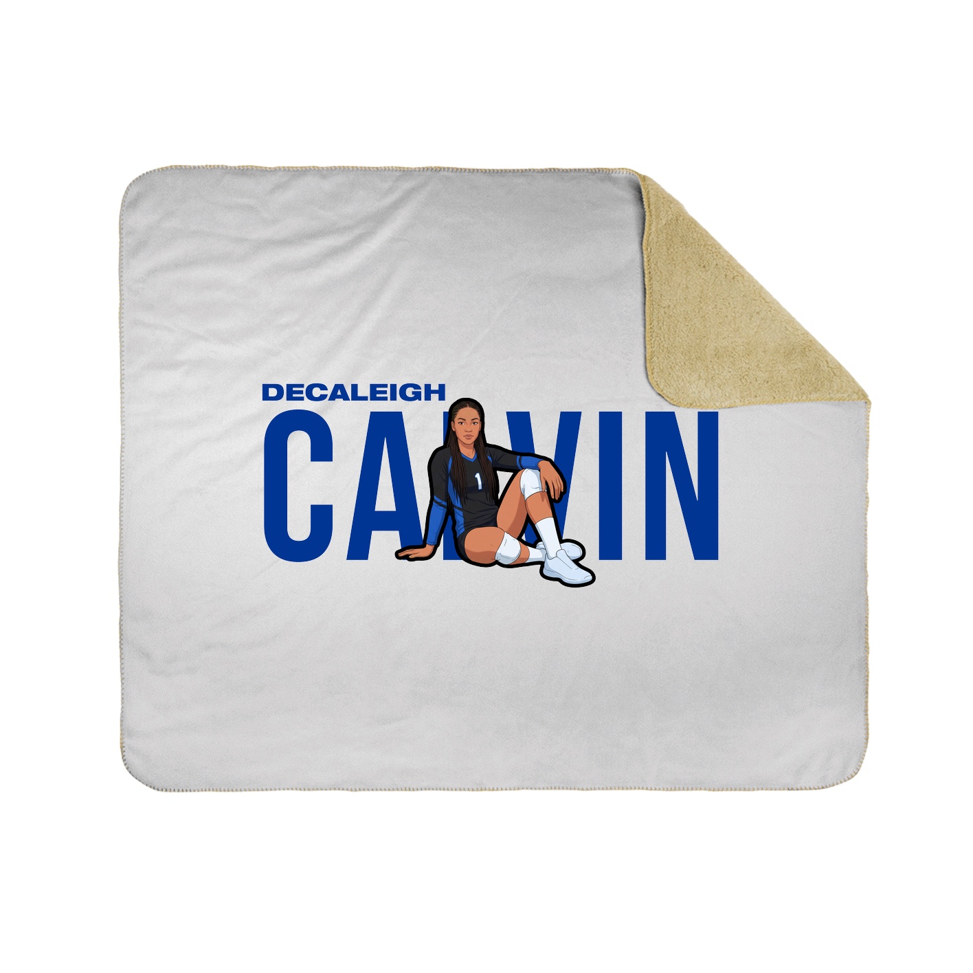 Throw Blanket — Player Name in White