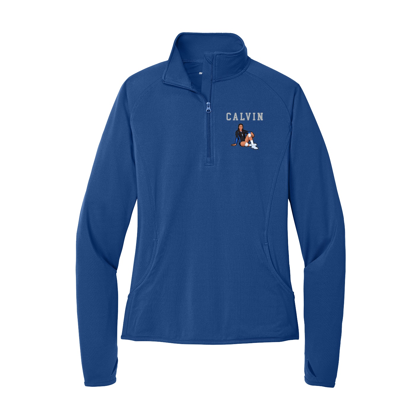 Women's Q-Zip Pullover — Shirsey in Royal
