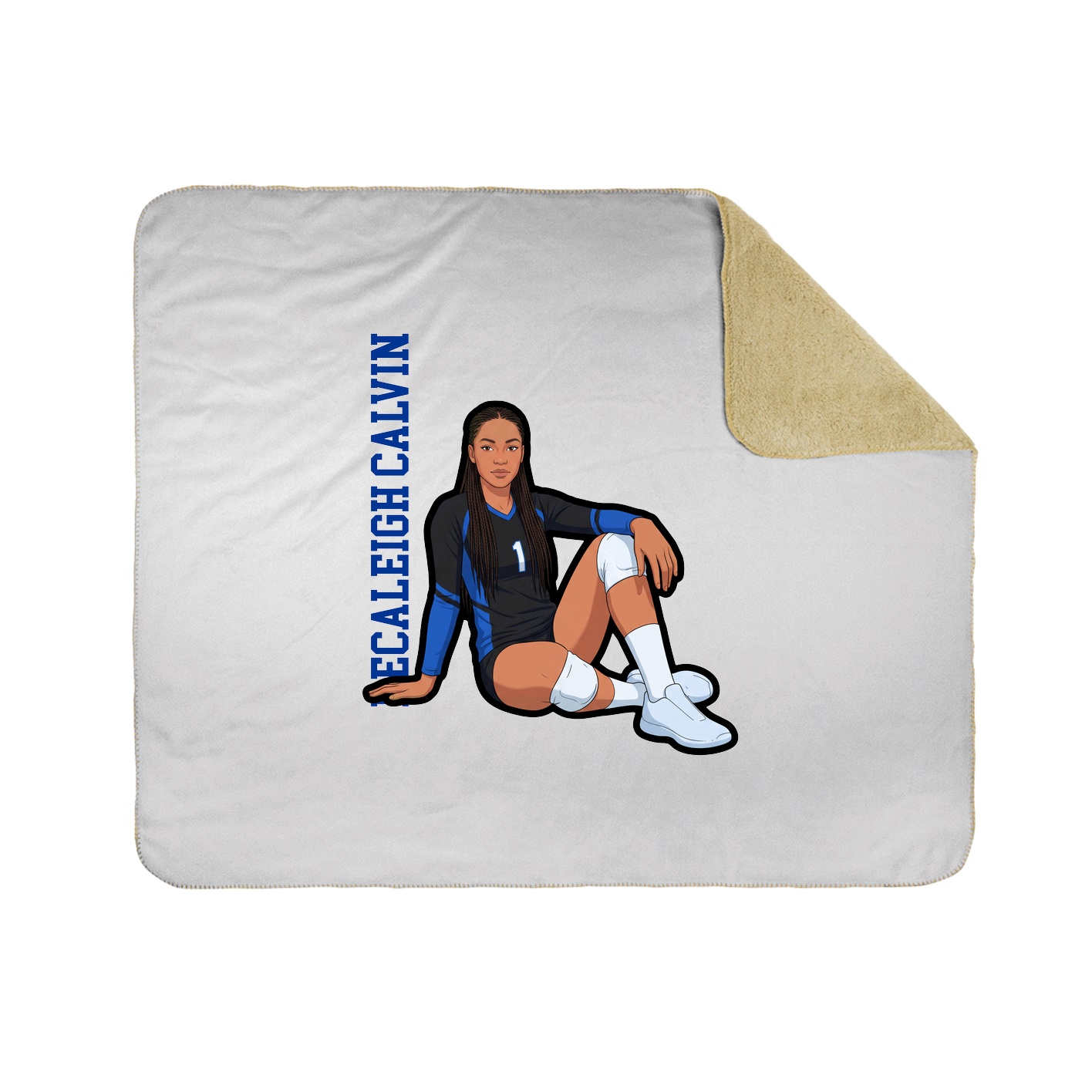 Throw Blanket — Name Vertical in White