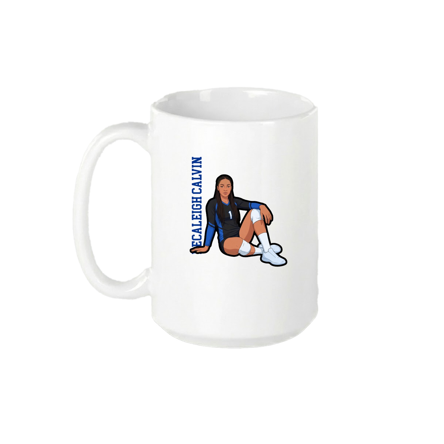 15oz Coffee Mug — Name Vertical in White