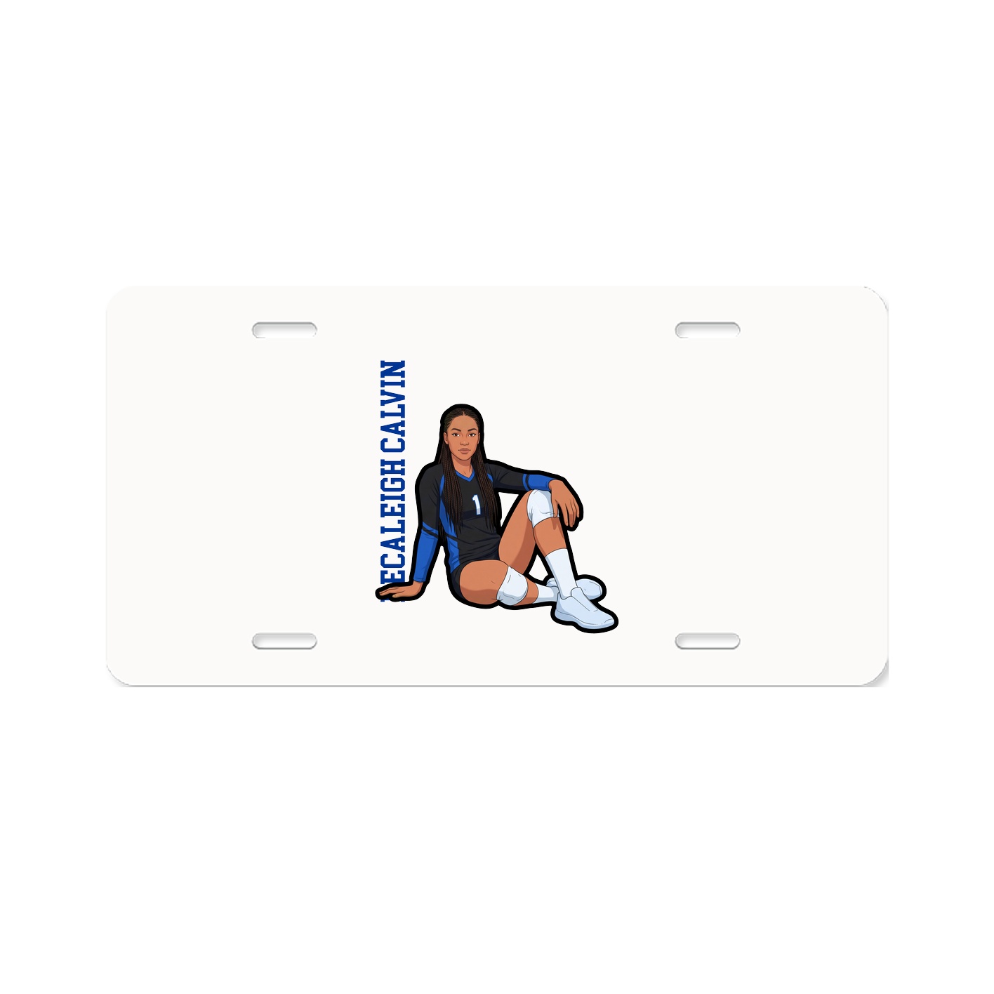 License Plate — Name Vertical in Classic