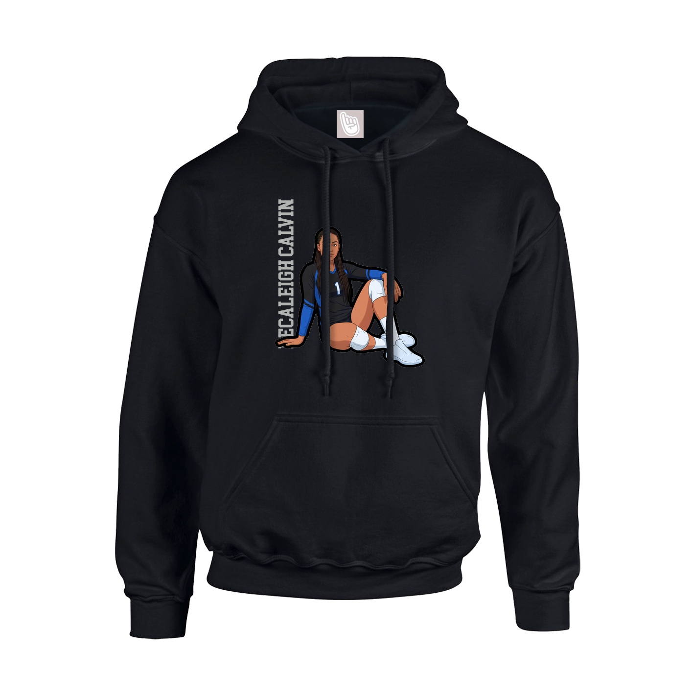 Youth Hoodie — Name Vertical in Black