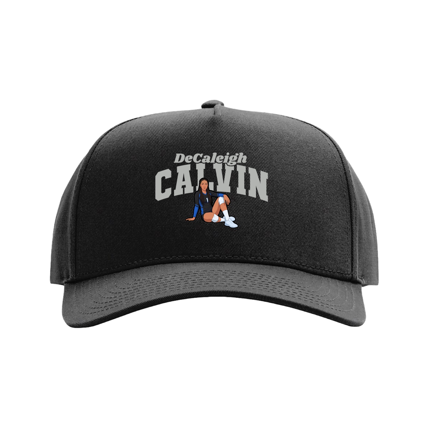 Full Fabric Five-Panel Champ Cap — Signature Arch in Black