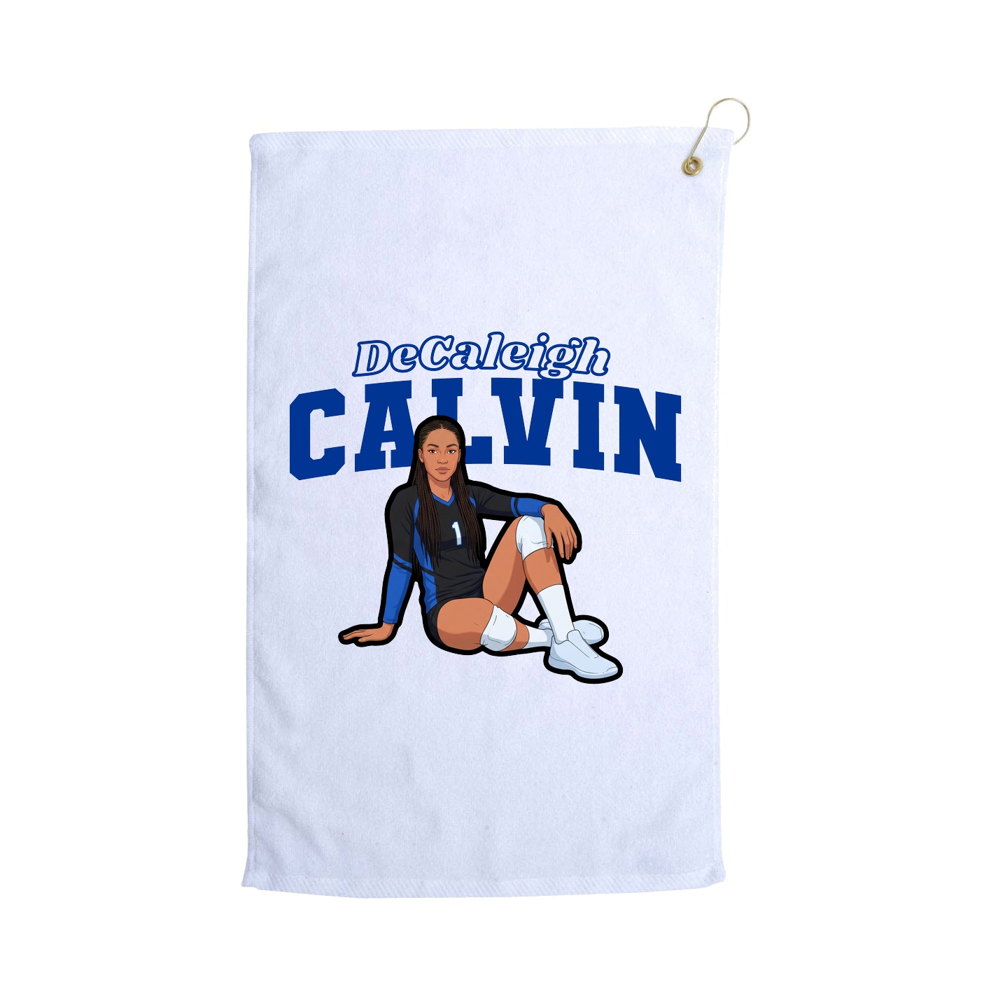 Golf Towel — Name Arch in White