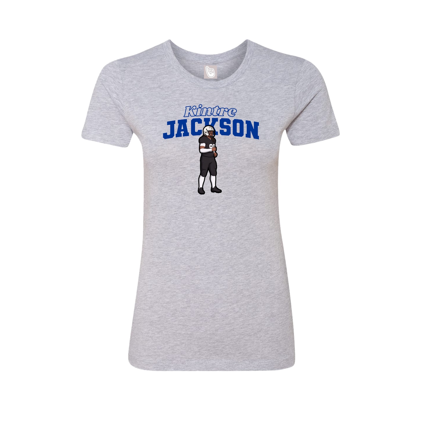 Fitted Women's Tee — Name Arch in Grey