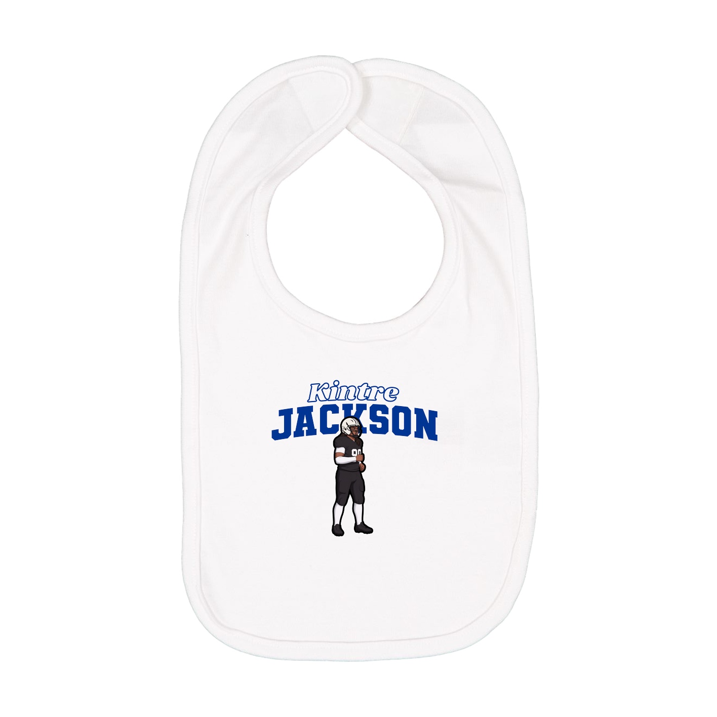 Infant Bib — Name Arch in White