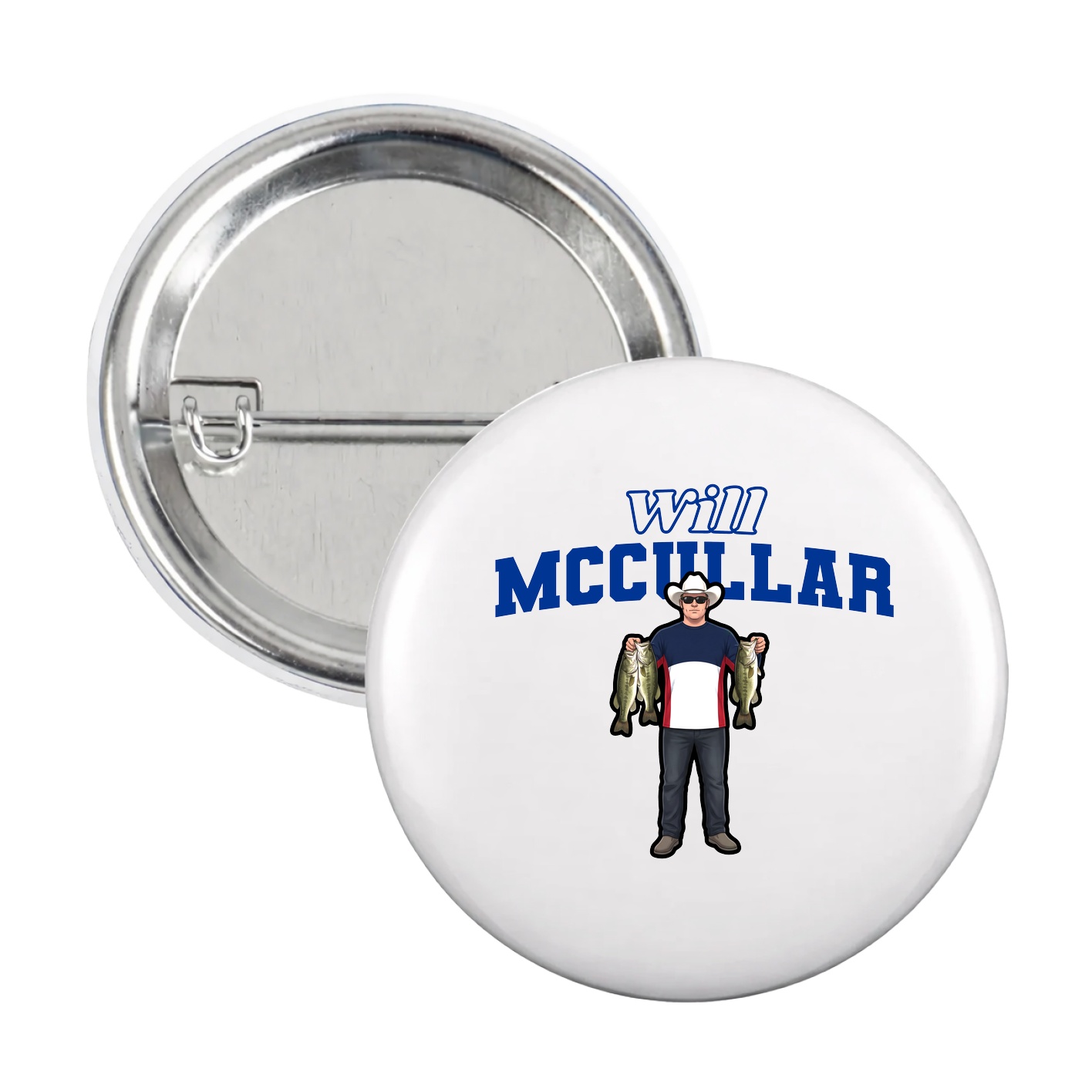 Game Day Button — Name Arch in White