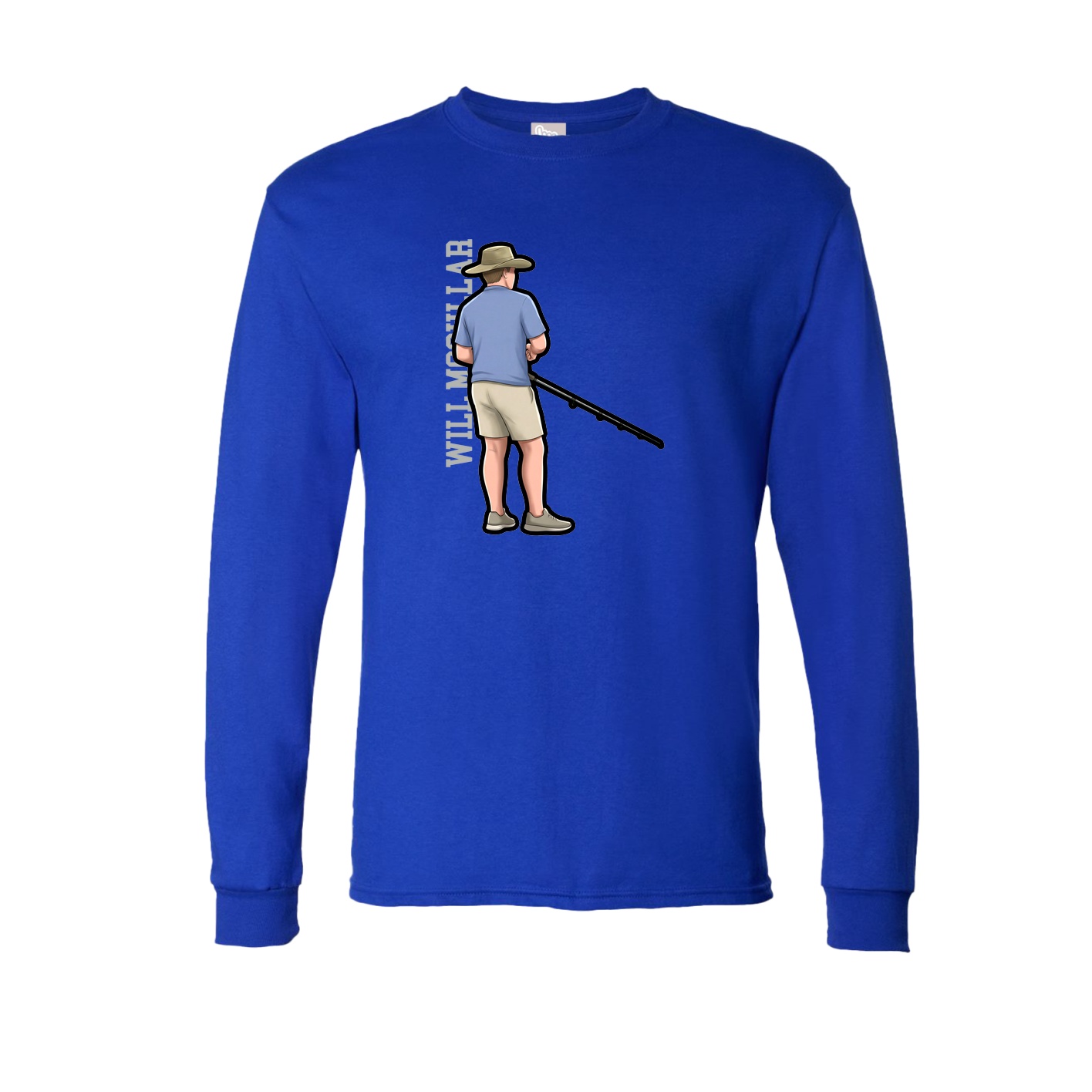 Long Sleeve Tee — Name Vertical in Royal