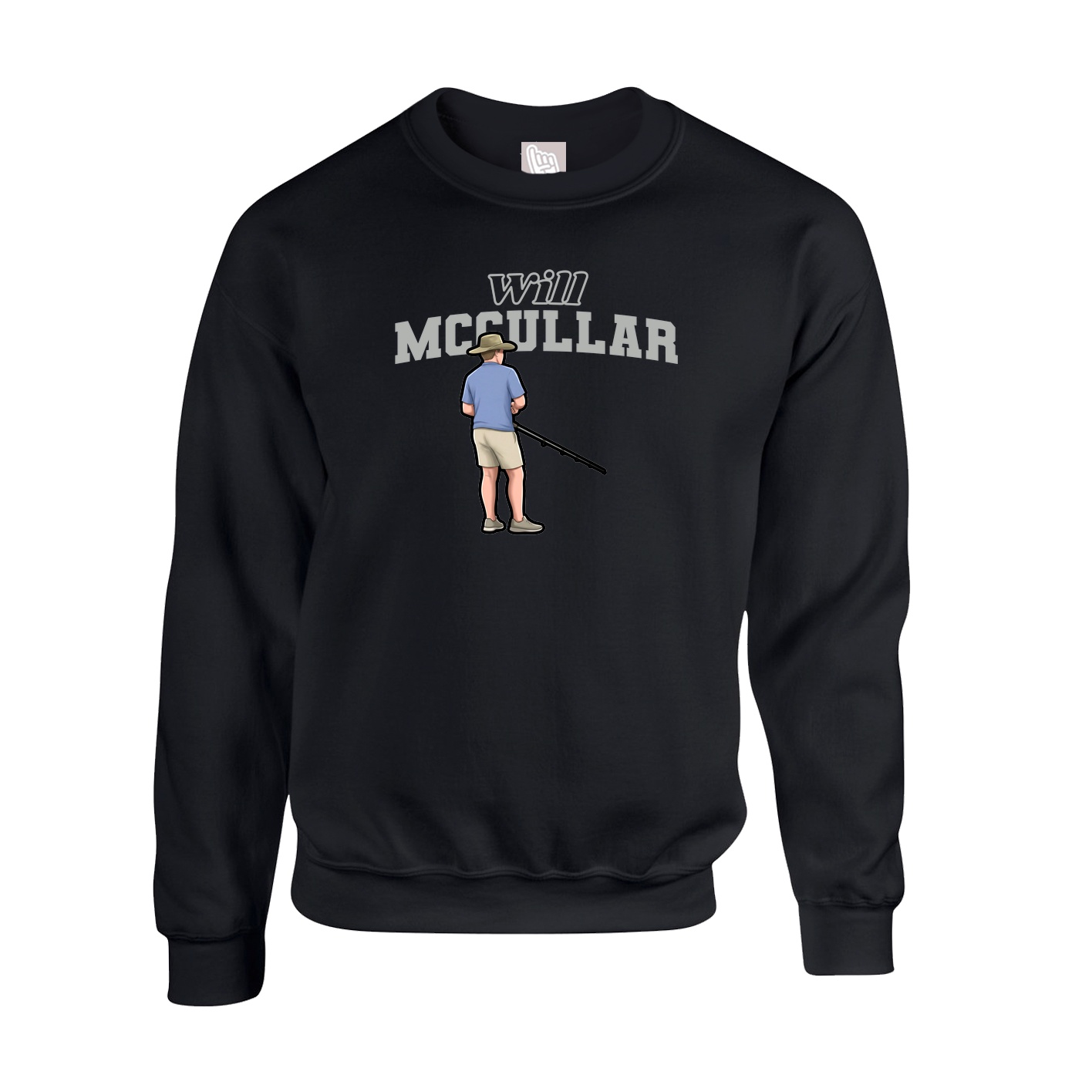 Fleece Crew — Name Arch in Black