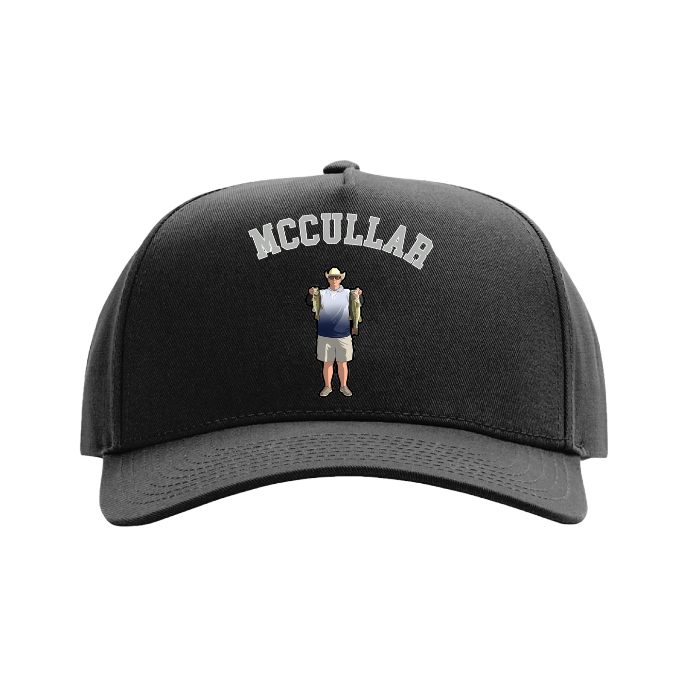 Full Fabric Five-Panel Champ Cap — Shirsey Arch in Black
