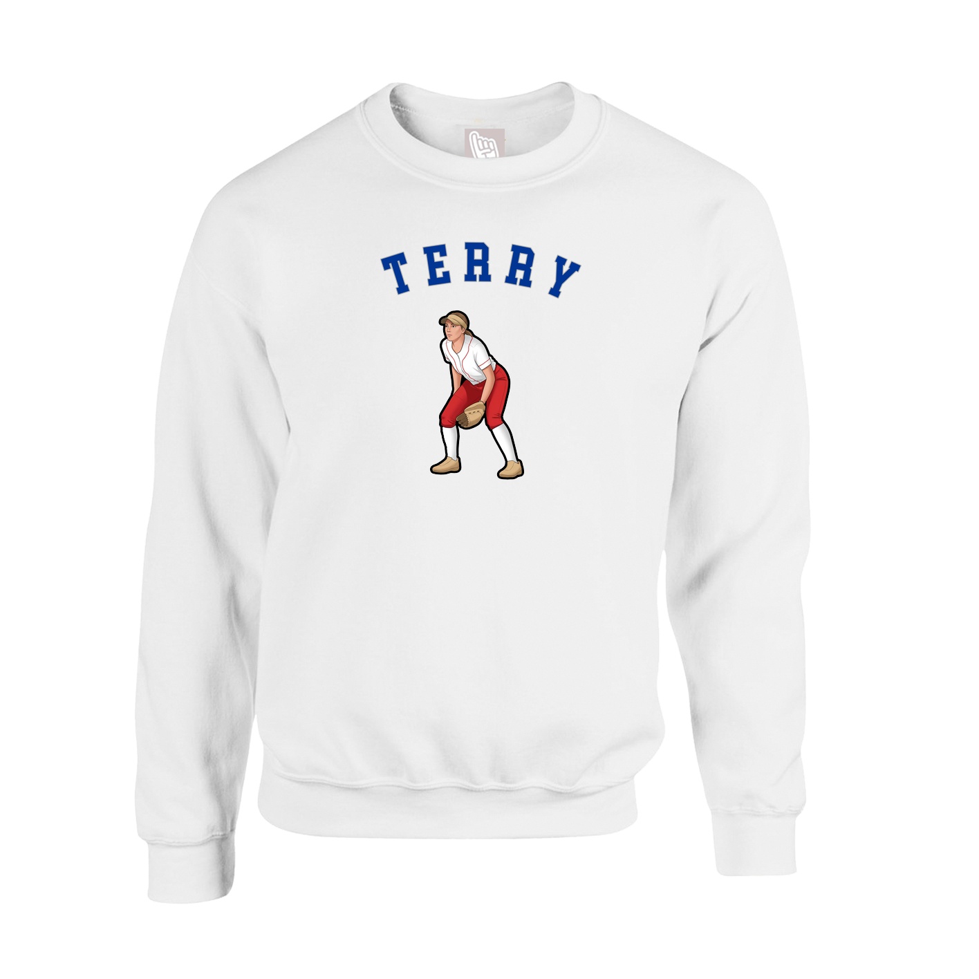 Fleece Crew — Shirsey Arch in White