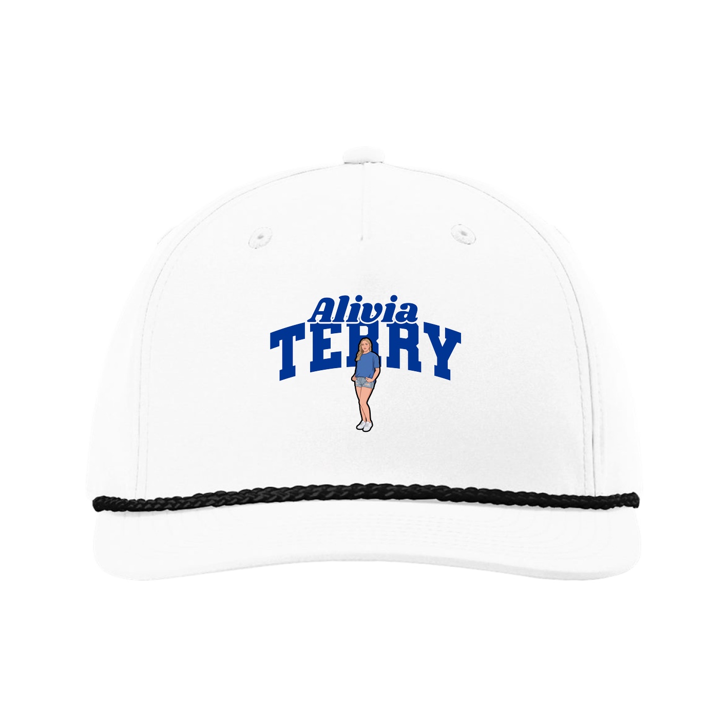Five-Panel Classic Rope Cap — Signature Arch in White