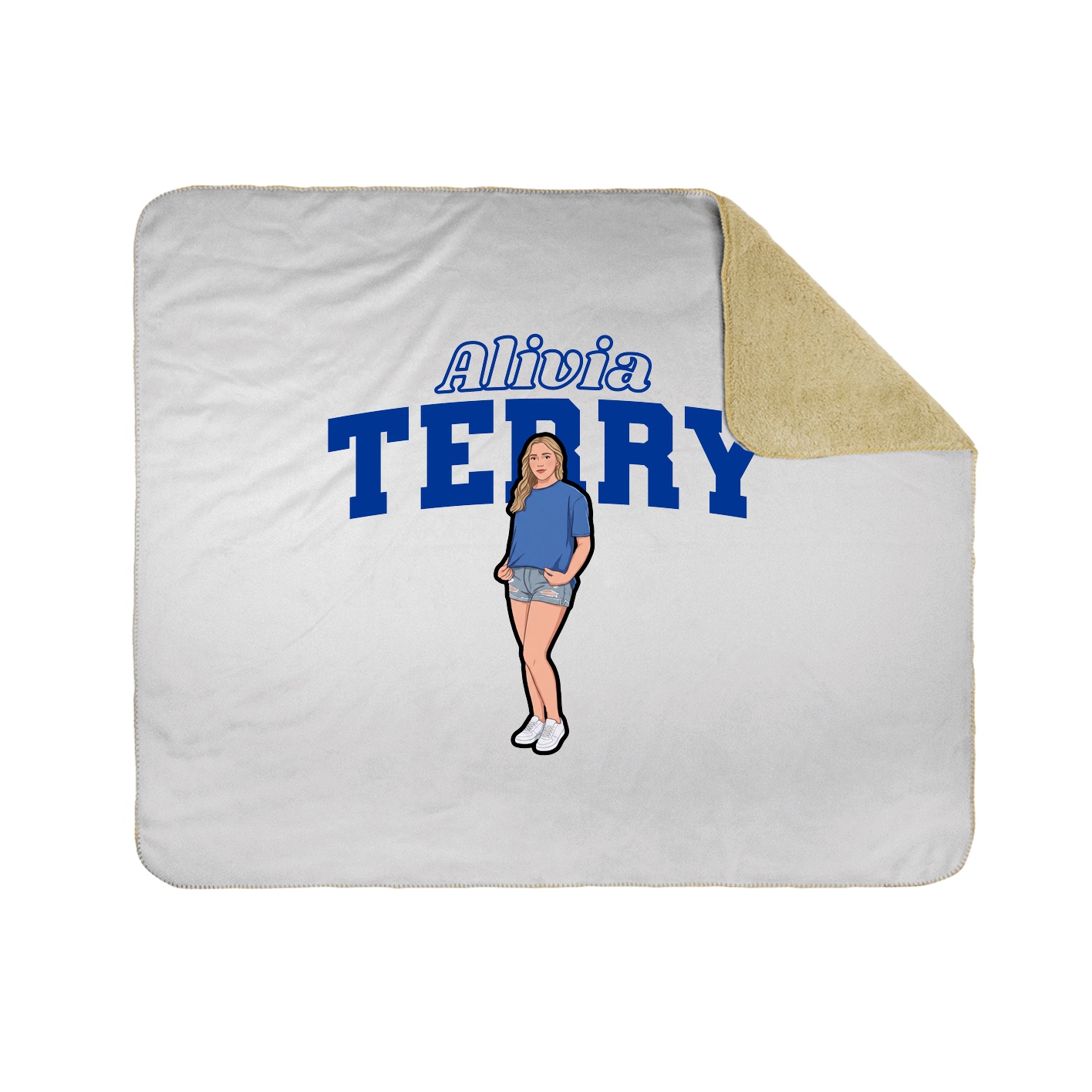 Throw Blanket — Name Arch in White