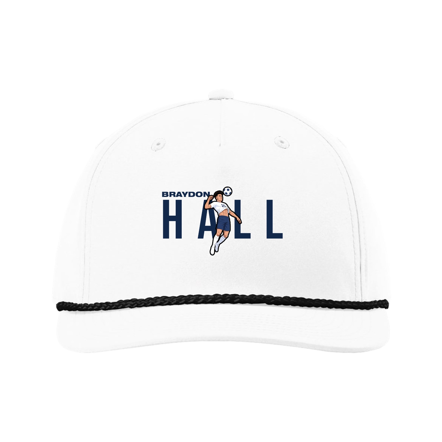Five-Panel Classic Rope Cap — Player Name in White