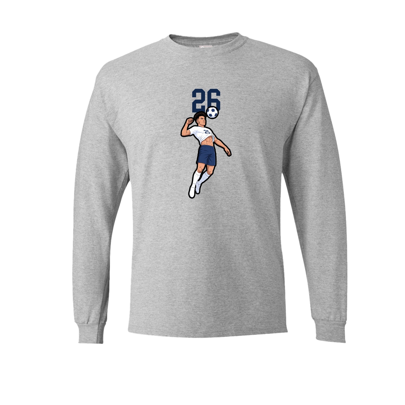 Long Sleeve Tee — Number Top in Grey