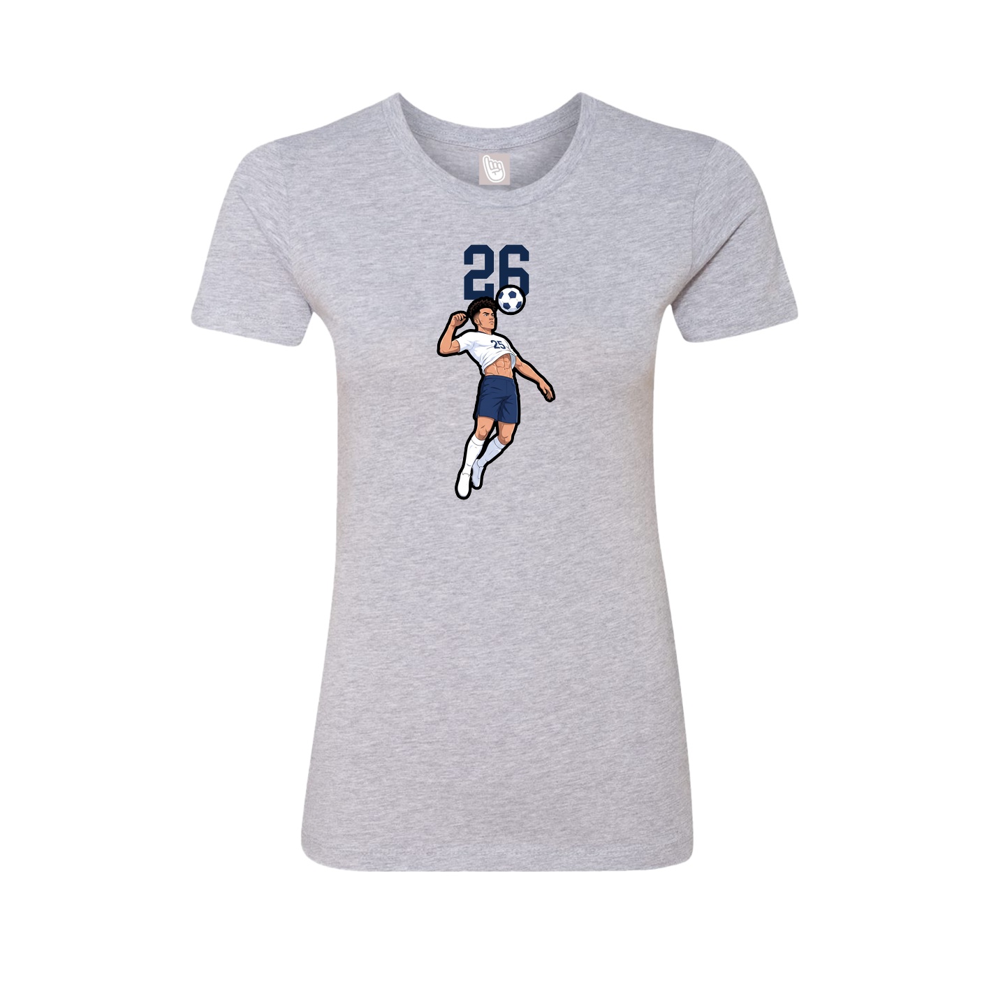 Fitted Women's Tee — Number Top in Grey