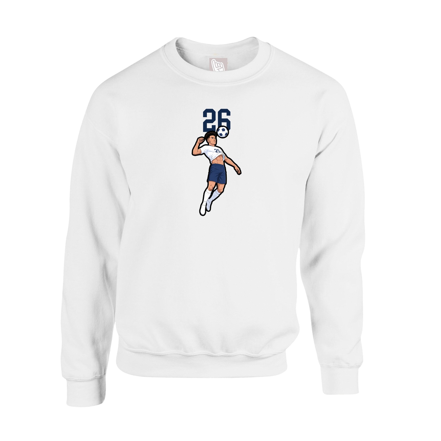 Fleece Crew — Number Top in White