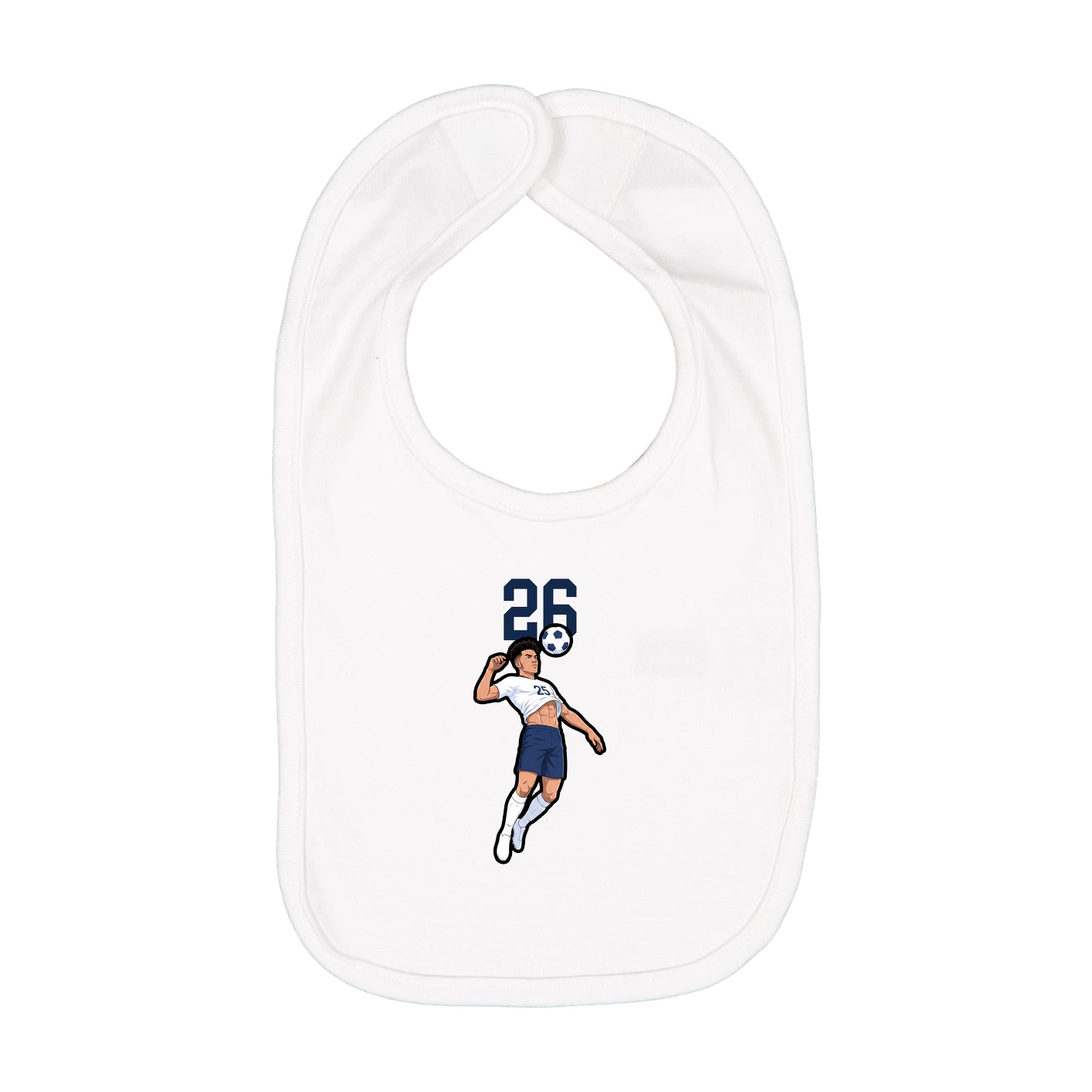 Infant Bib — Number Top in White