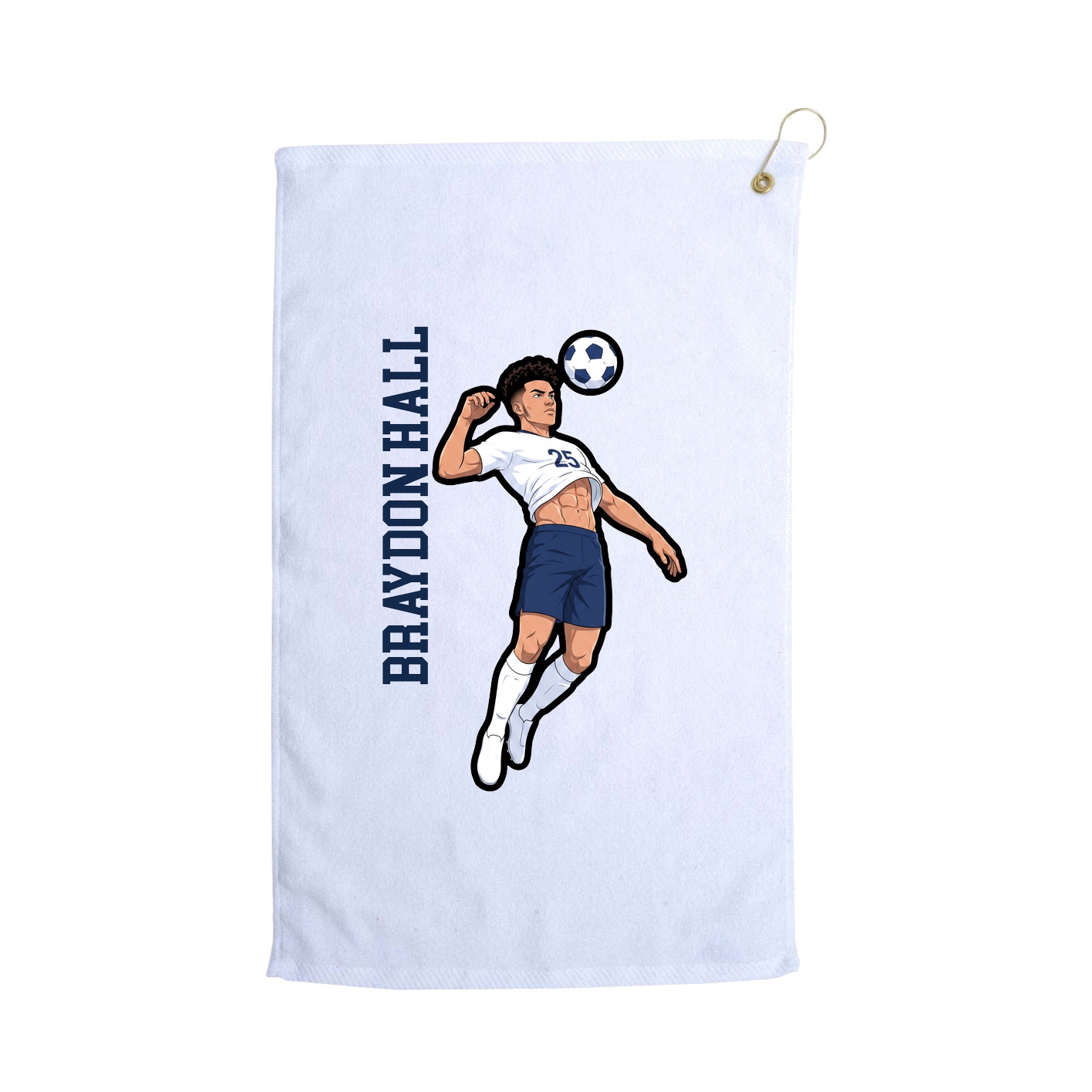 Golf Towel — Name Vertical in White