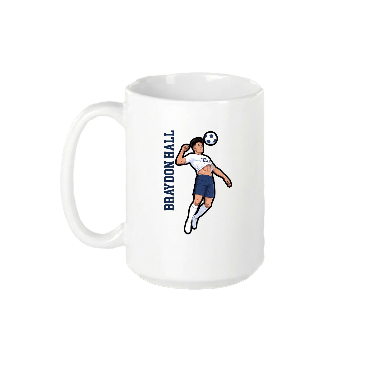 15oz Coffee Mug — Name Vertical in White