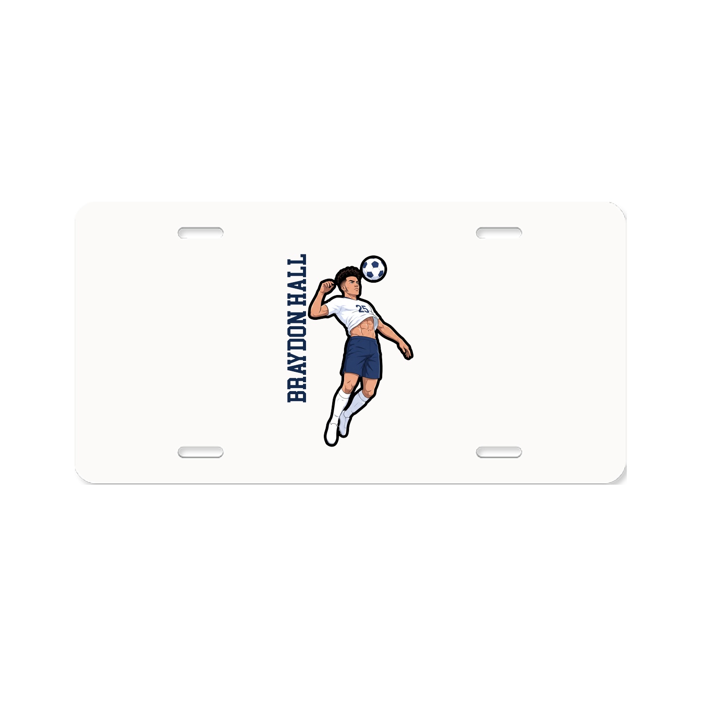 License Plate — Name Vertical in Classic