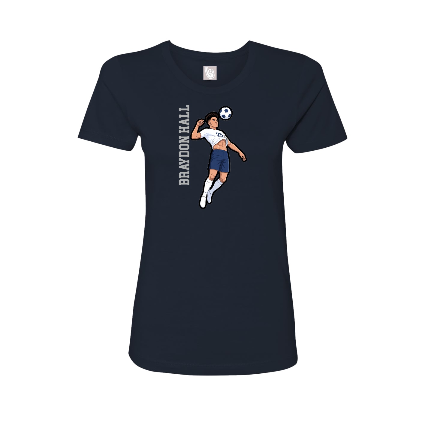 Fitted Women's Tee — Name Vertical in Navy