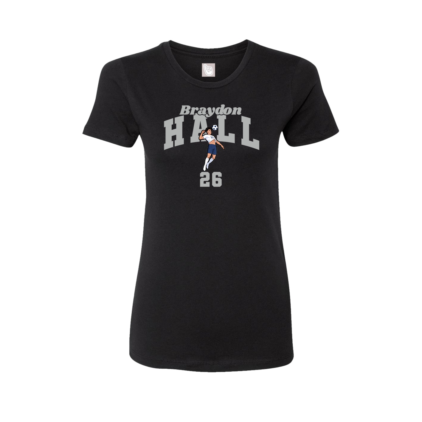 Fitted Women's Tee — Signature Arch in Black