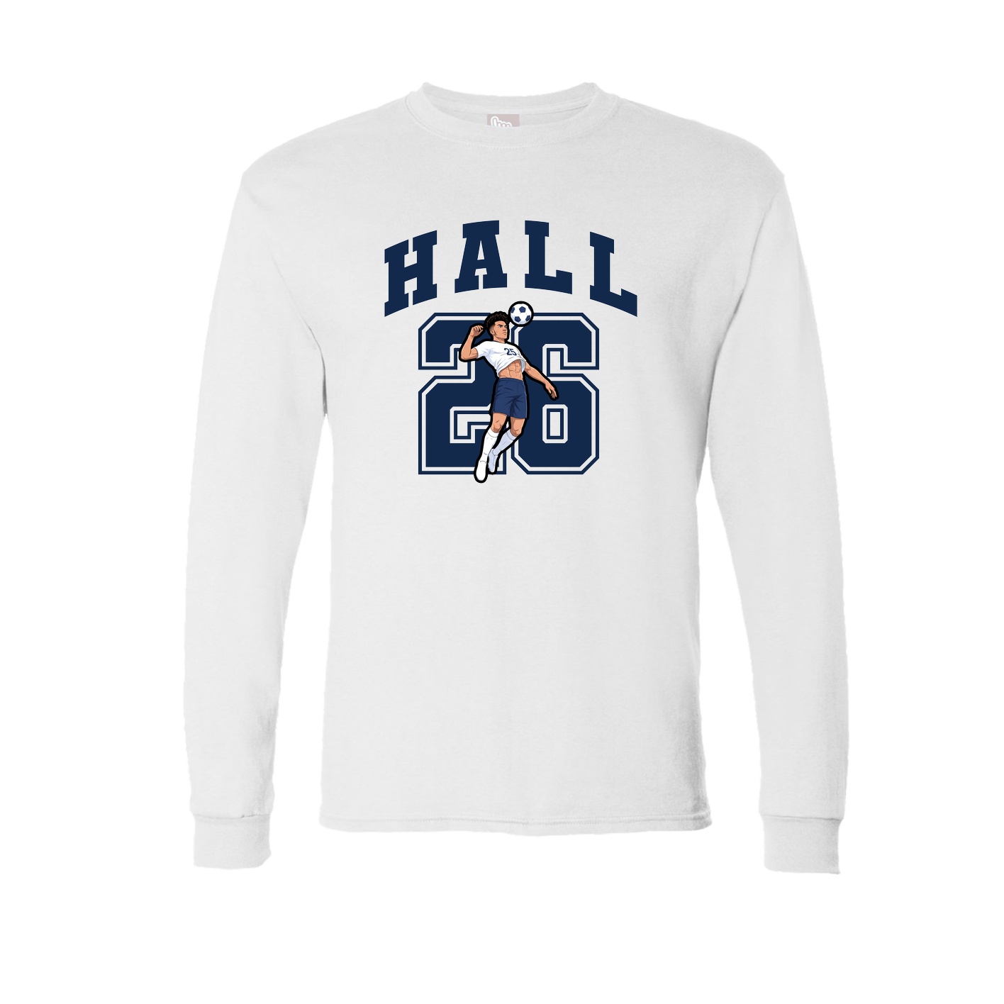 Long Sleeve Tee — Number in White