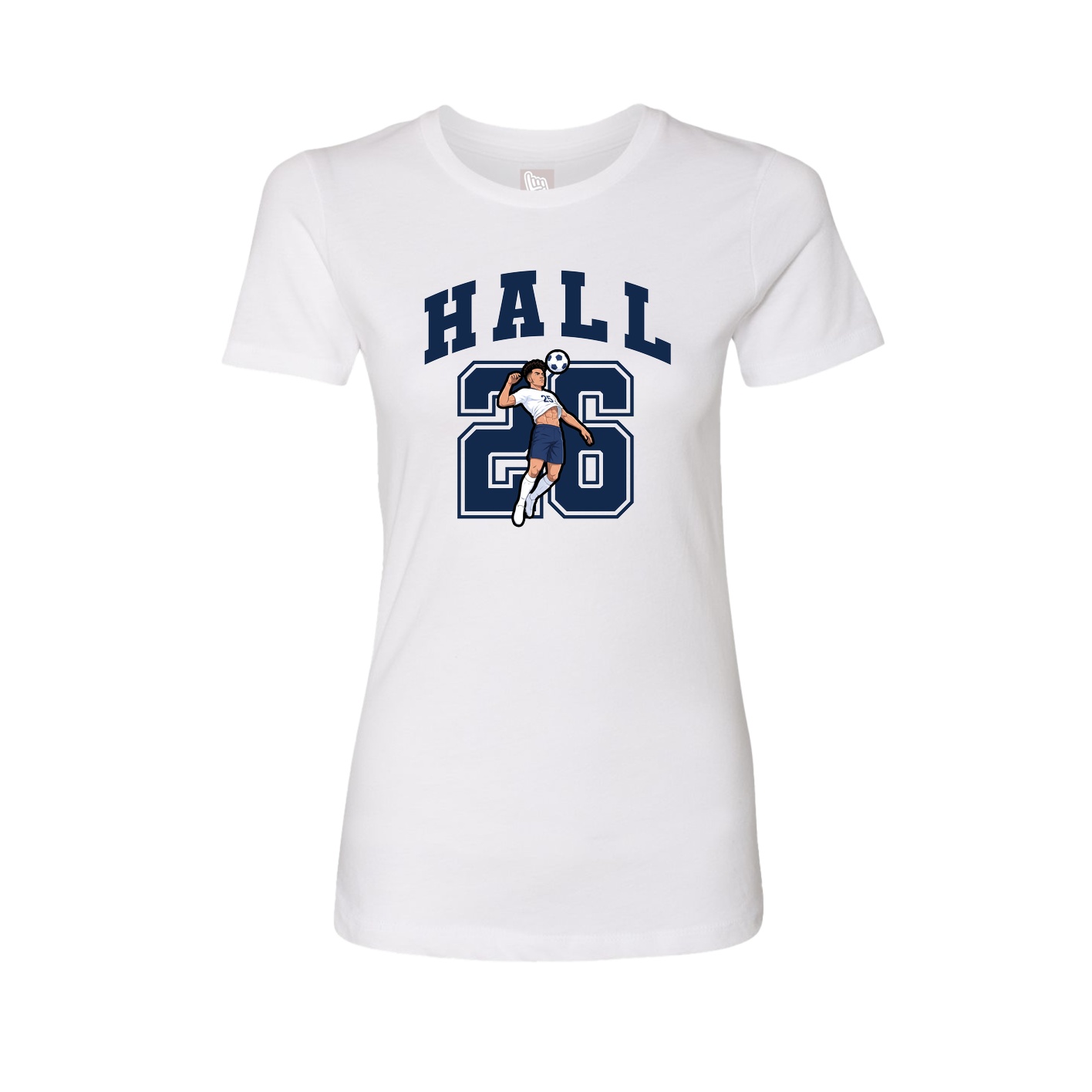 Fitted Women's Tee — Number in White