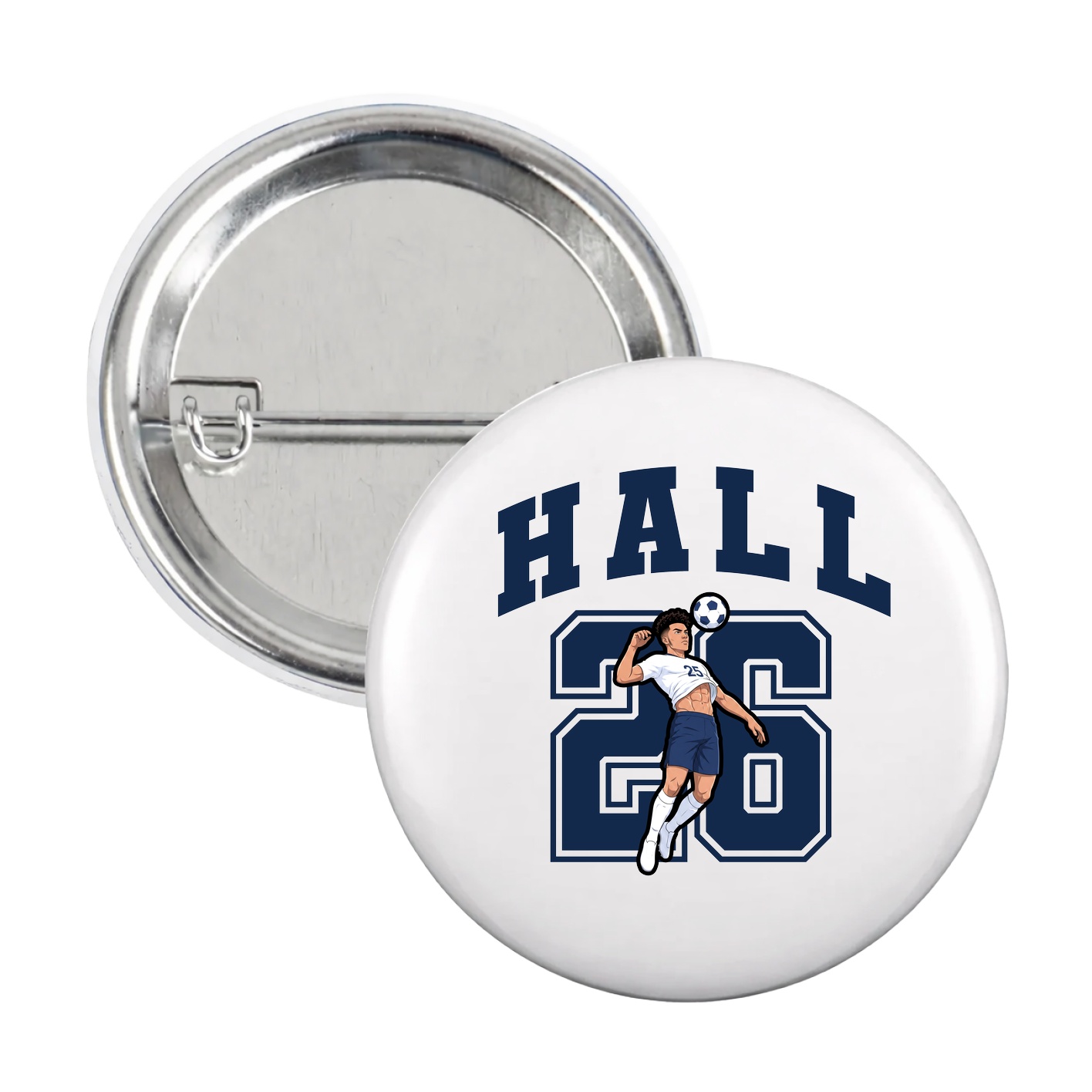Game Day Button — Number in White