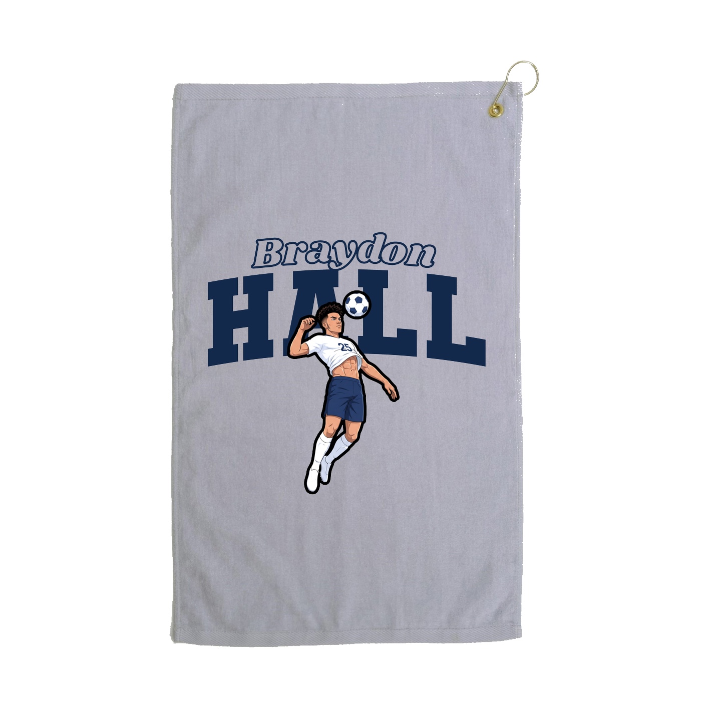 Golf Towel — Name Arch in Grey