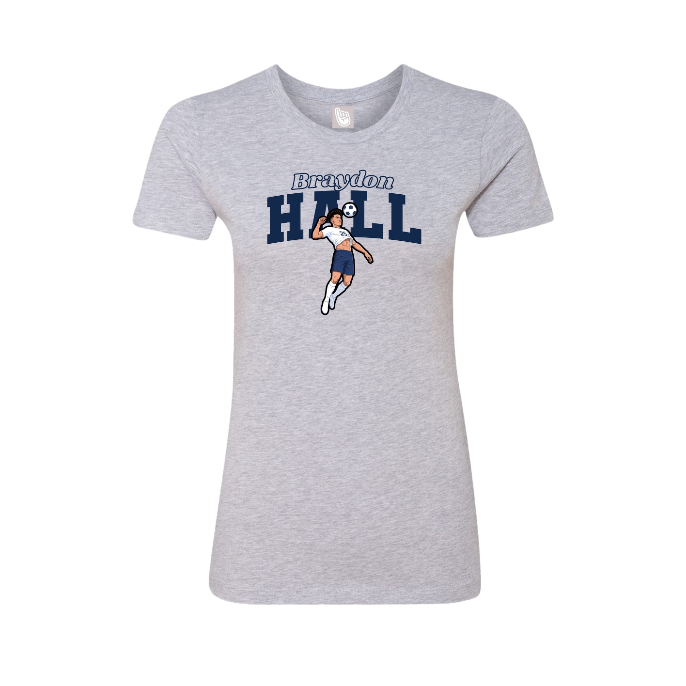 Fitted Women's Tee — Name Arch in Grey