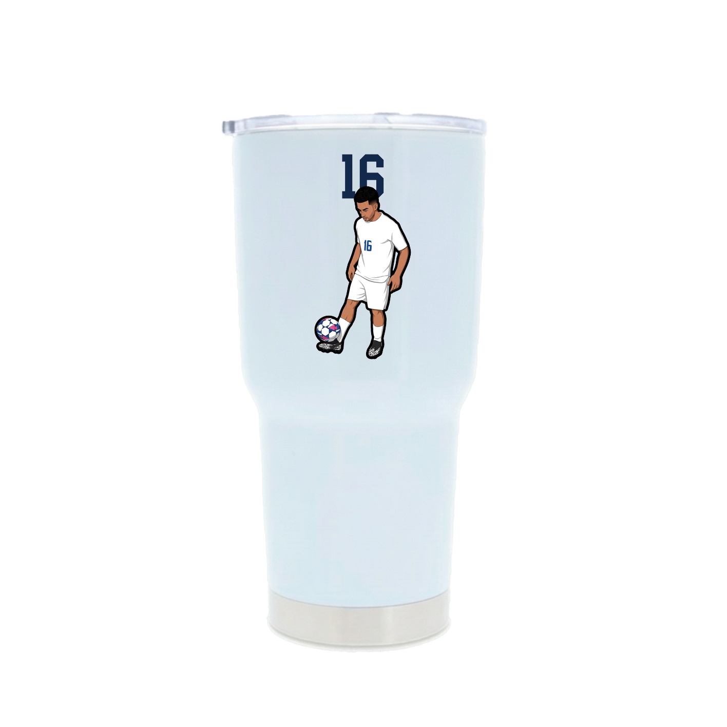 30oz Stainless Steel Tumbler — Number Top in White