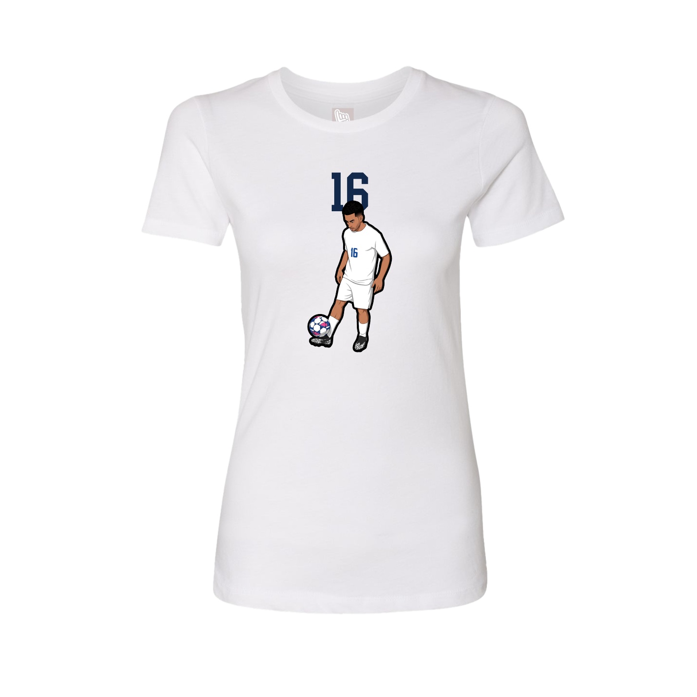 Fitted Women's Tee — Number Top in White