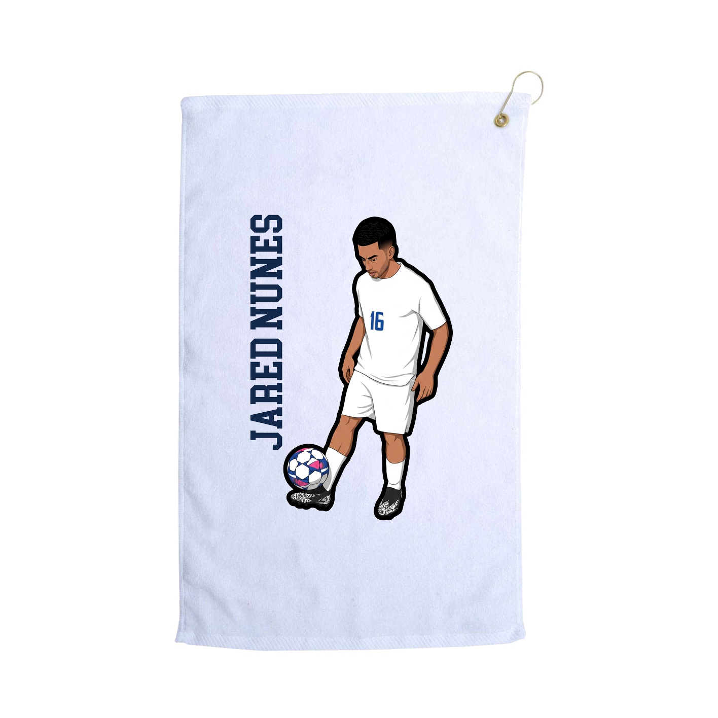 Golf Towel — Name Vertical in White