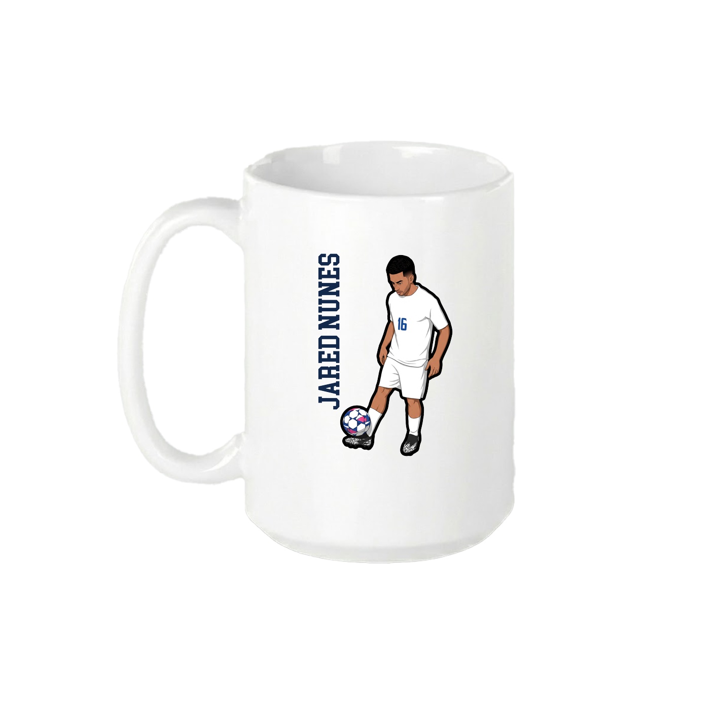 15oz Coffee Mug — Name Vertical in White