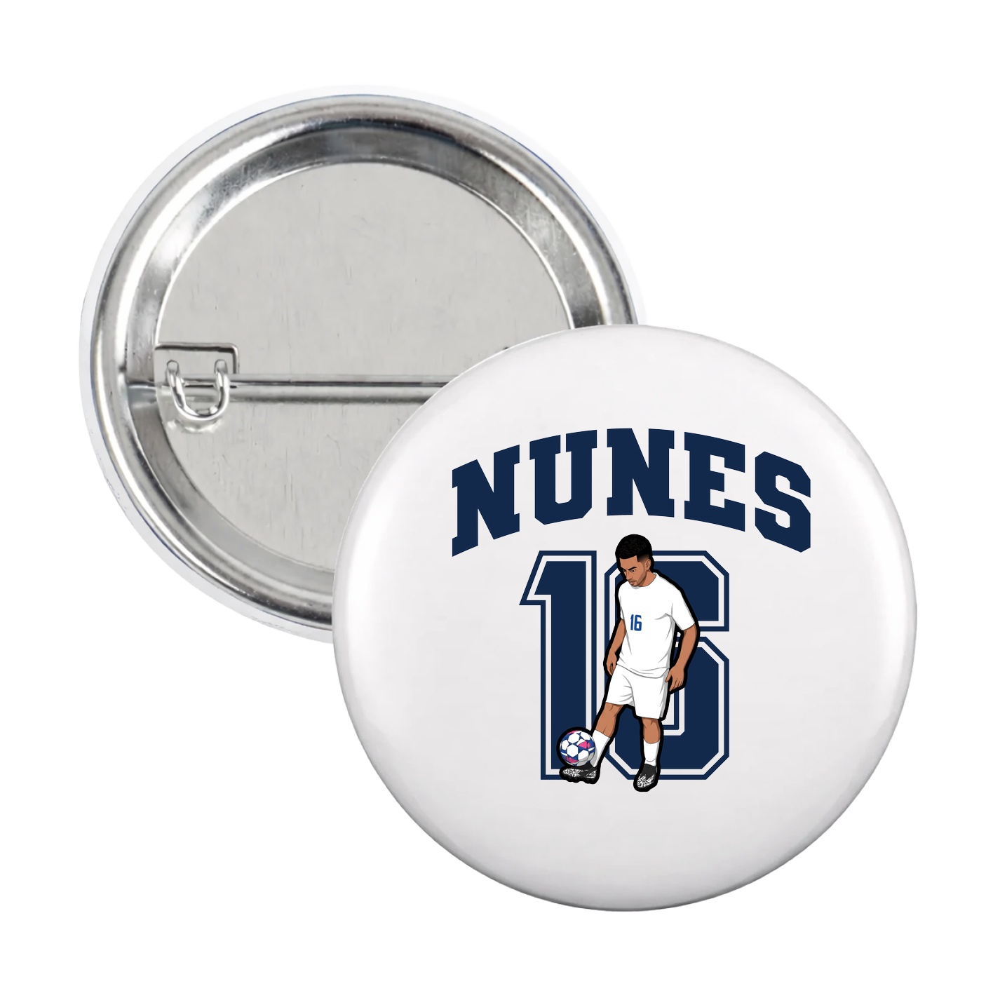 Game Day Button — Number in White