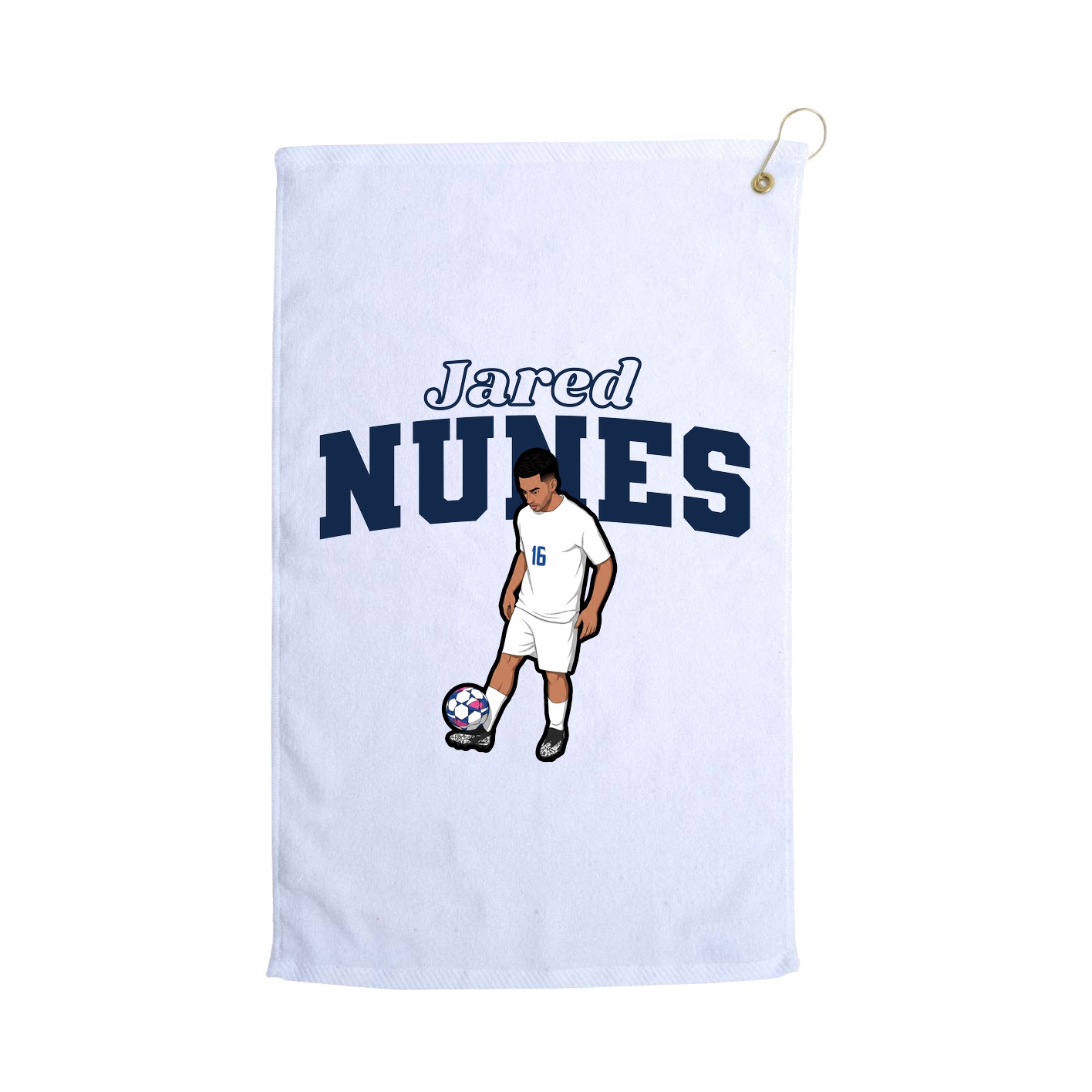 Golf Towel — Name Arch in White