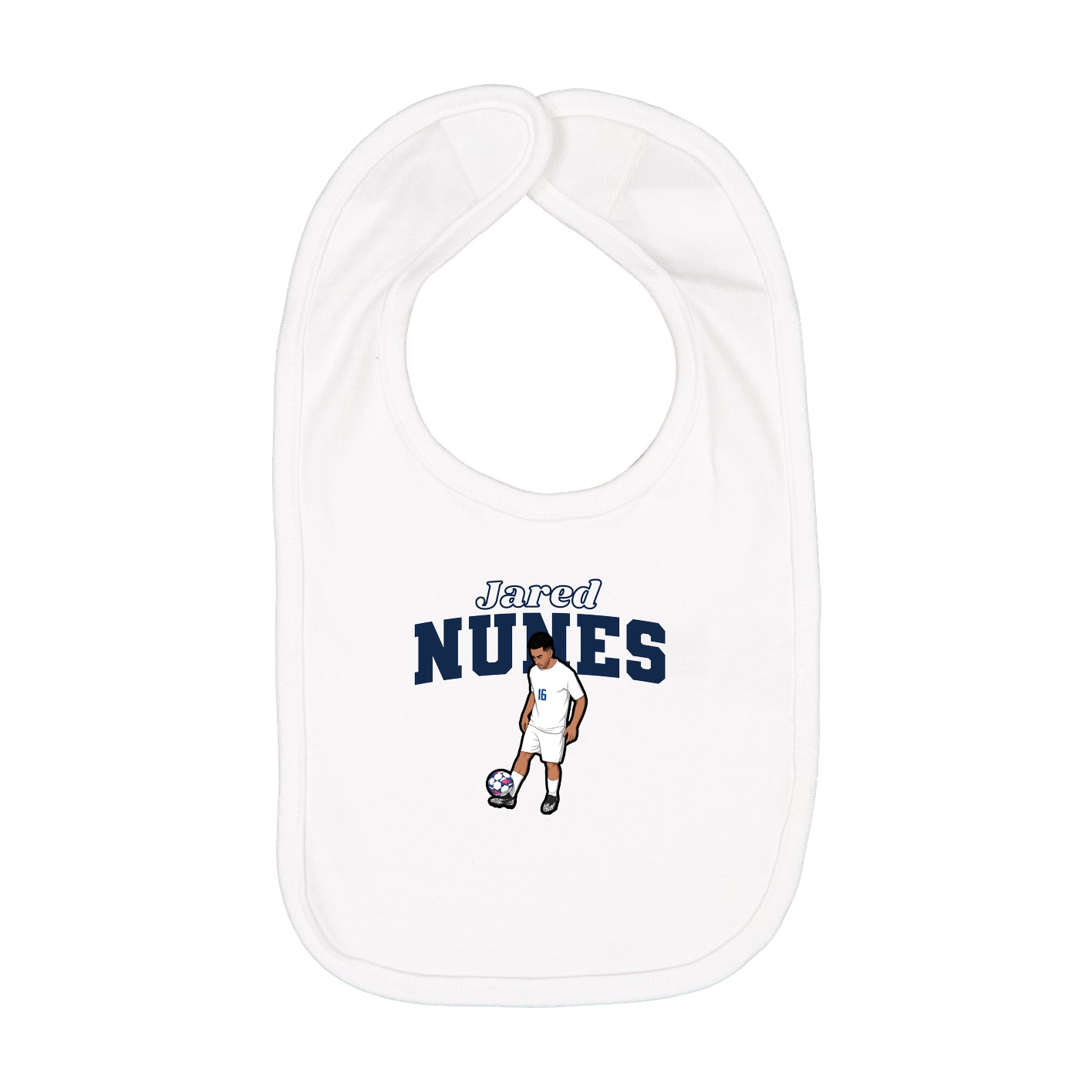 Infant Bib — Name Arch in White