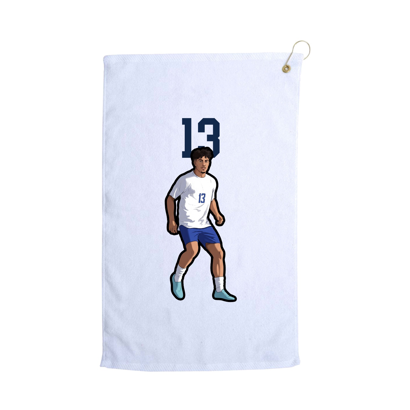 Golf Towel — Number Top in White
