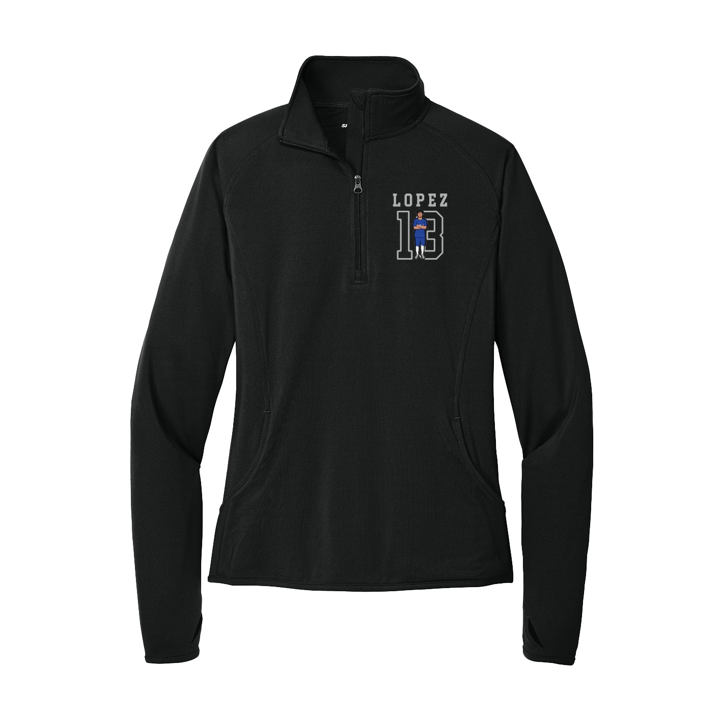Women's Q-Zip Pullover — Shirsey in Black