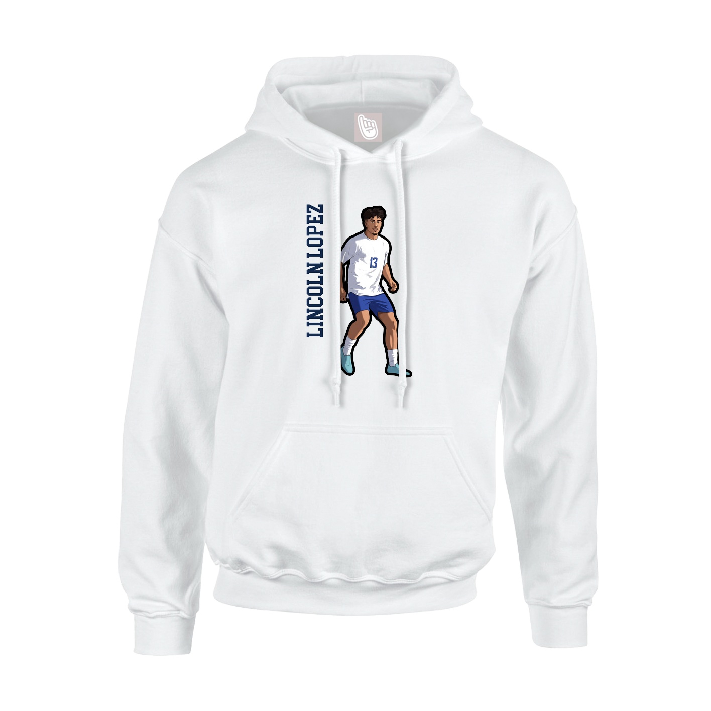 Youth Hoodie — Name Vertical in White