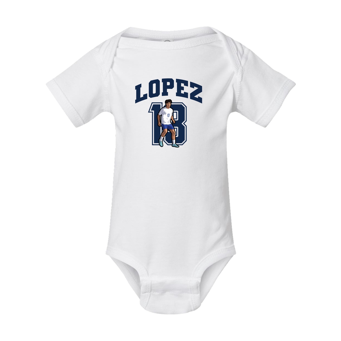 Baby Onesie — Number in White